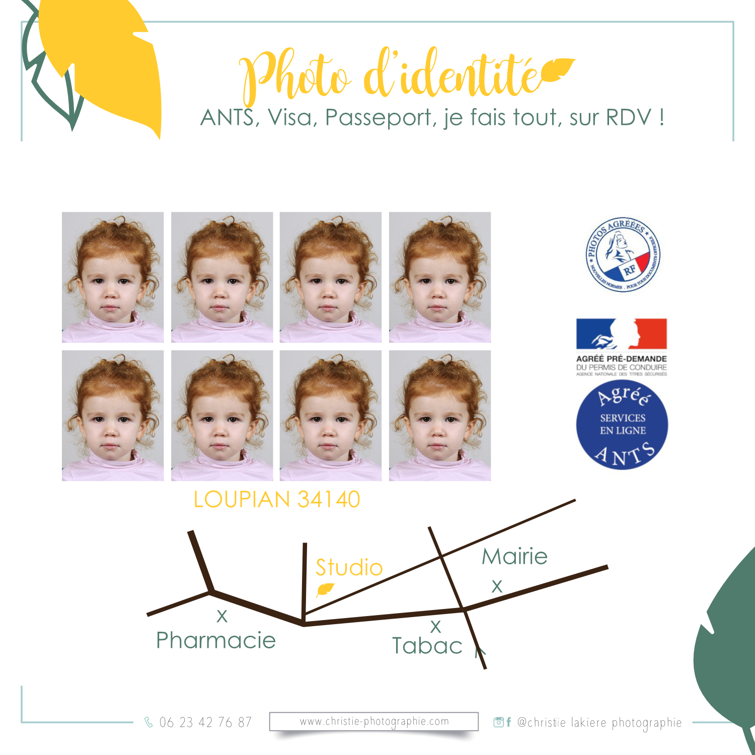 Photographe d'identité aux normes ANTS passeport et visa